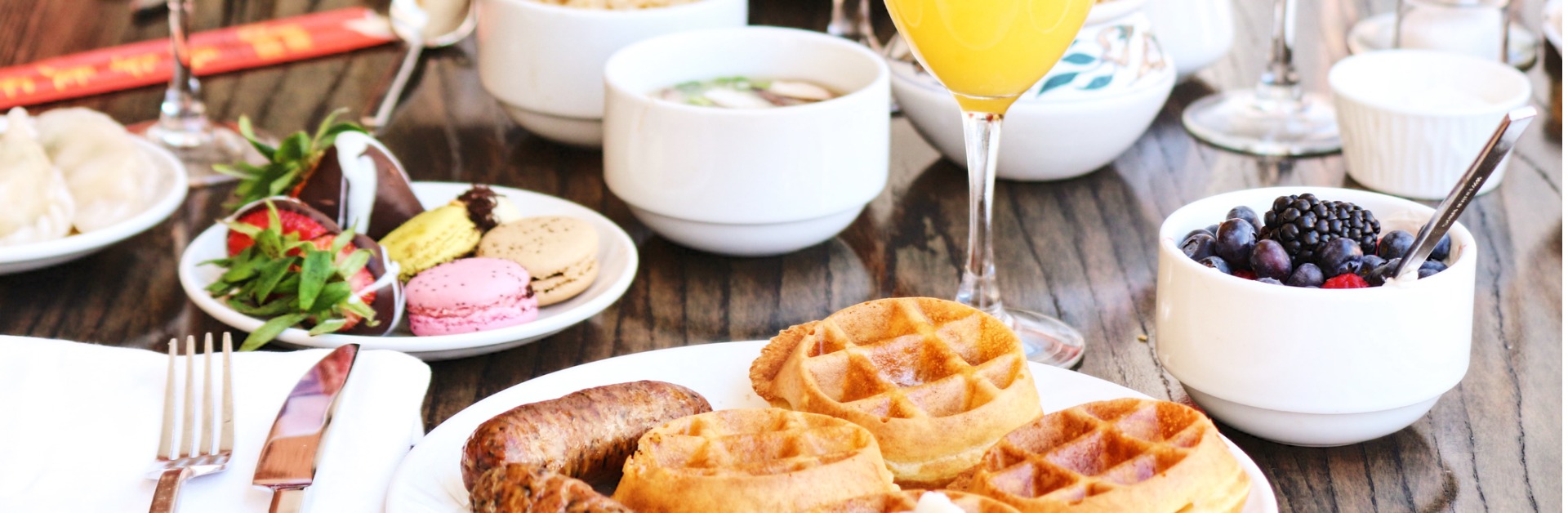 waffles sausage and mimosa brunch picture id847466102