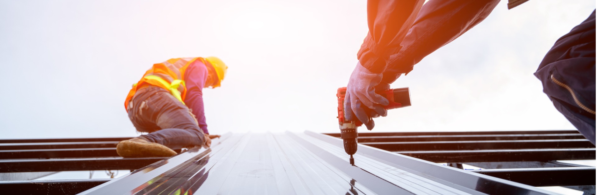 roofer worker in protective uniform wear and glovesconcept of under picture id1171642472